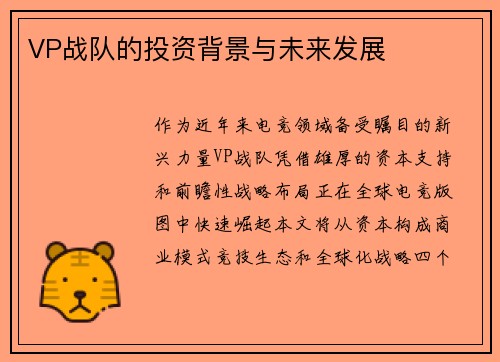 VP战队的投资背景与未来发展